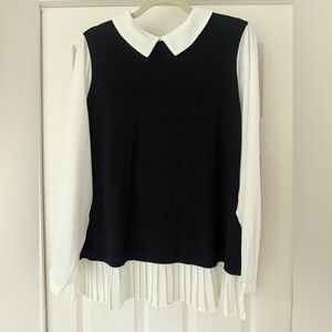 Adrianna Papell Black and White Blouse